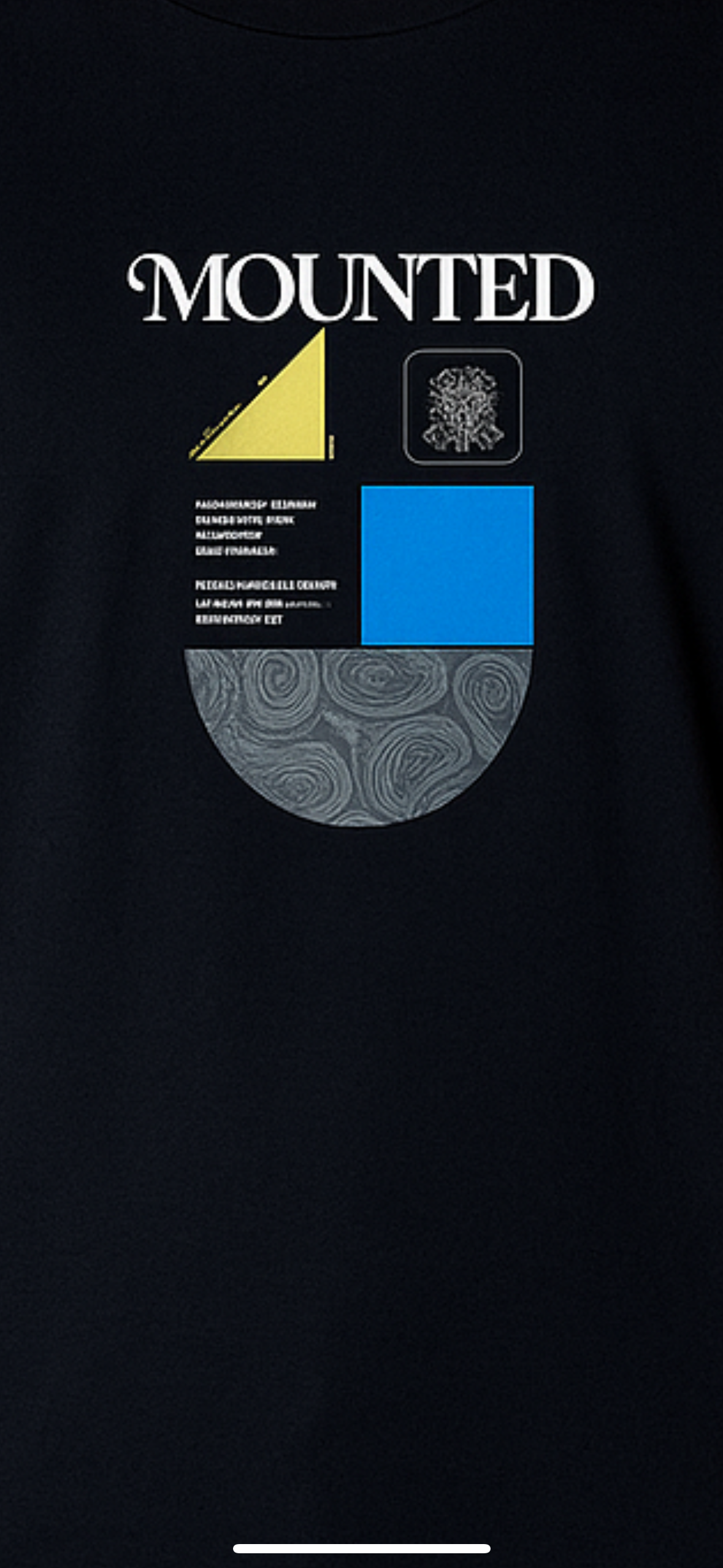 Unisex Deep Blue Graphic Printed Cotton T-Shirt – “MOUNTED” Modern Abstract Design, Casual Regular Fit