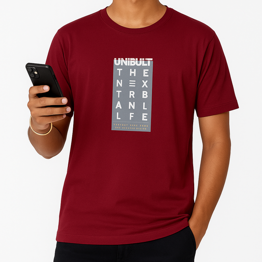 Unisex ONBIT Maroon Graphic Tee – Urban Edge Edition